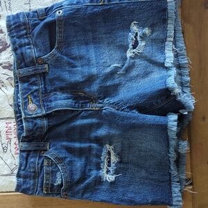 Distressed Denim Shorts